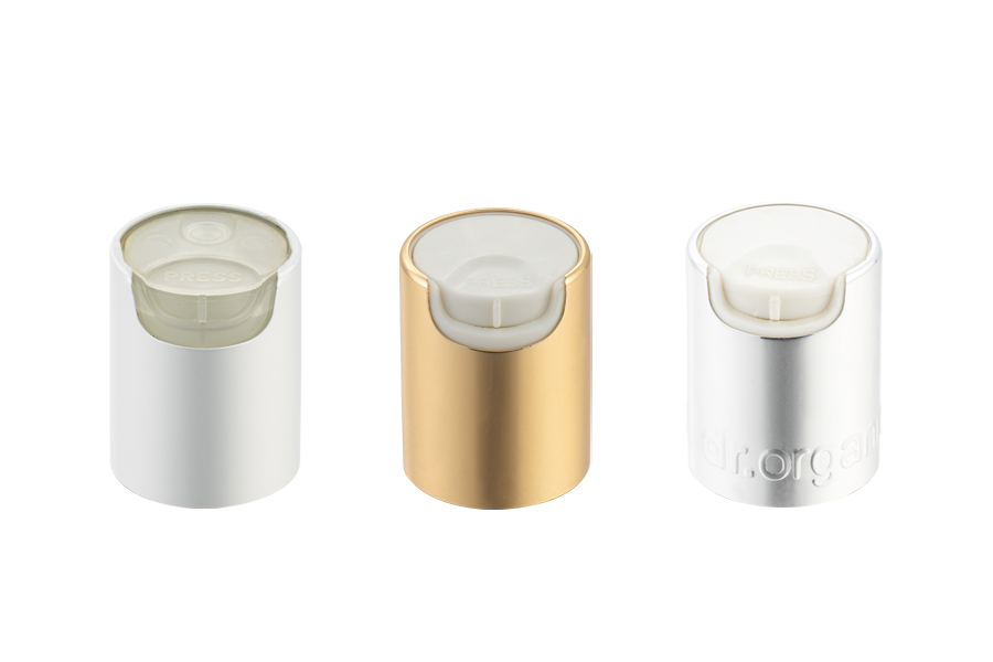 Aluminium-Plastic 28/415 Disc Top Cap, Drücken Sie die Top-Kappe, Scheibenpresse für Lotionflasche